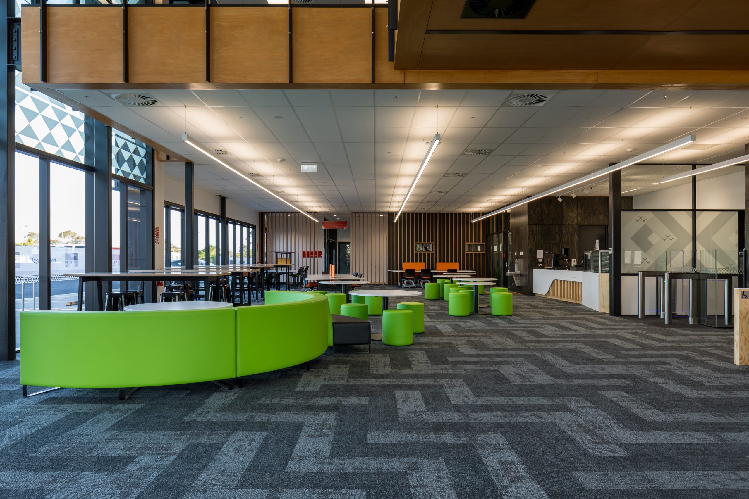 Hallway featuring quality commercial flooring